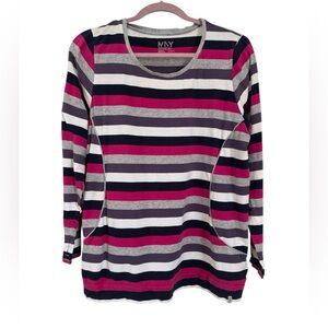 Marc New York Performance Striped Long Sleeve Top (Size 1X)